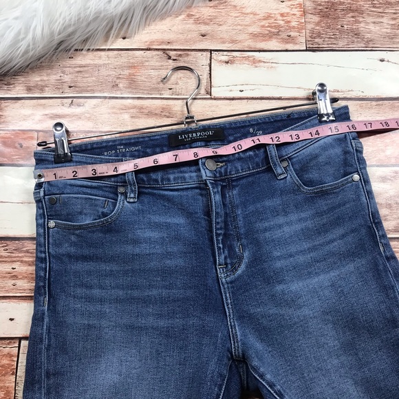 Liverpool straight crop jeans w/ frayed hem - Picture 3 of 6